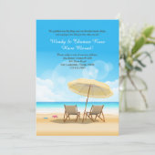 Het strand wacht op Mededeling van verhuizing Aankondiging (Staand voorkant)