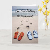 HET STRAND WACHT OP UW VERJAARDAG KAART (Gele Bloem)