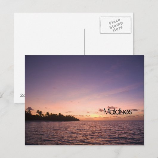 Het strandbriefkaart van de Maldiven Briefkaart (Voorkant / Achterkant)