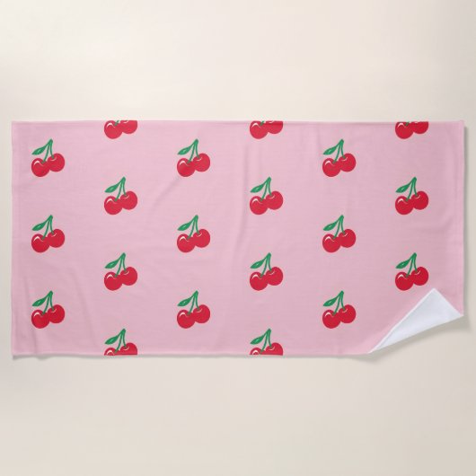 Het strandlaken 'hete kersen' (Voorkant)
