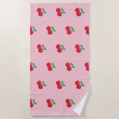 Het strandlaken 'hete kersen' (Voorkant)