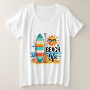 Het strandleven  grote maat t-shirt