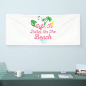 het strandleven is beter op het strand spandoek (Beurs)