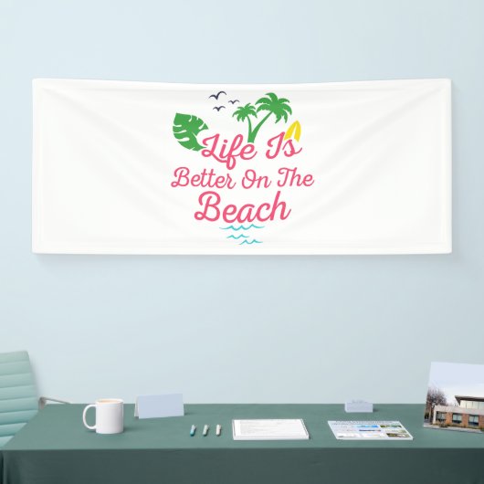 het strandleven is beter op het strand spandoek (Beurs)