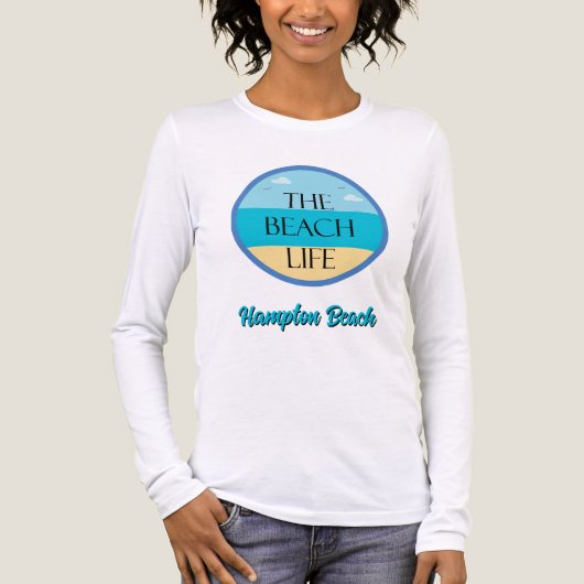 Het strandleven met aanpasbare strandnaam Tri-Blend shirt (Voorkant volledig)