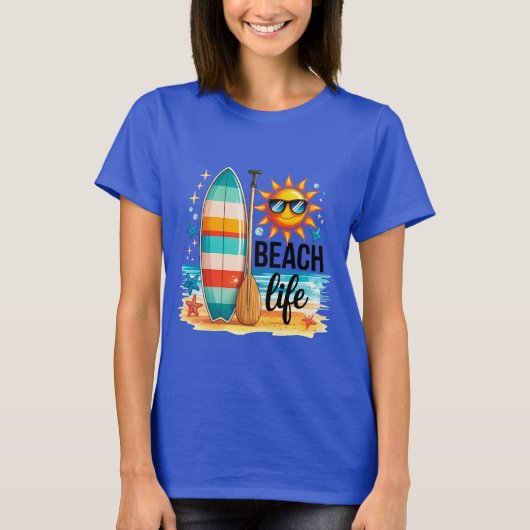 Het strandleven  t-shirt (Voorkant)