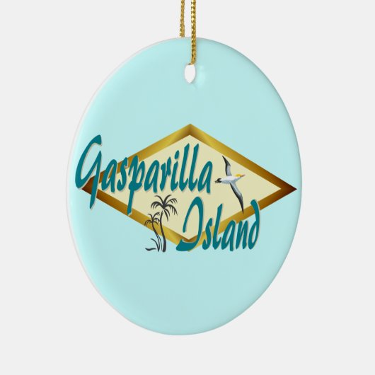 Het strandontwerp van Gasparilla Island Florida Keramisch Ornament (Rechts)