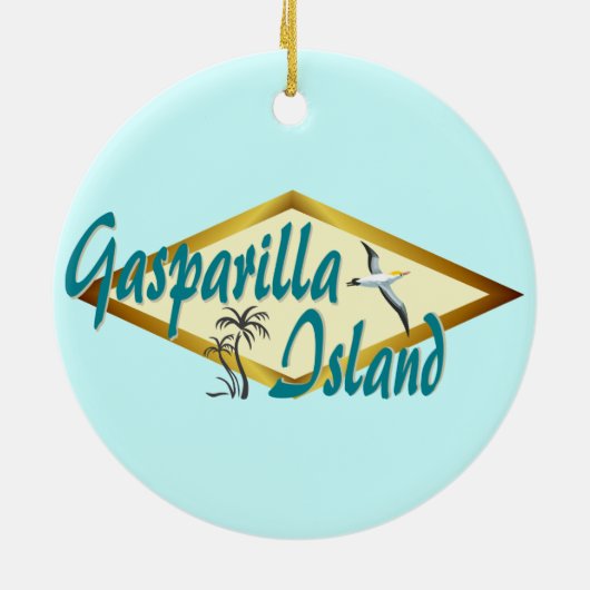 Het strandontwerp van Gasparilla Island Florida Keramisch Ornament (Achterkant)