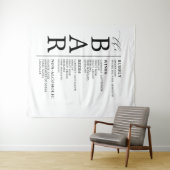 Het streepjeszwarte witte klassieke haakbalkmenu wandkleed (In Situ (horizontaal))