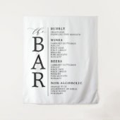 Het streepjeszwarte witte klassieke haakbalkmenu wandkleed (Voorkant)