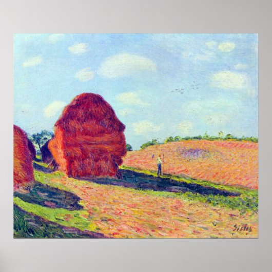 Het stro huurt Alfred Sisley Poster (Voorkant)