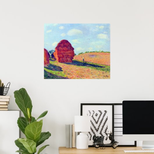Het stro huurt Alfred Sisley Poster (Thuiskantoor)