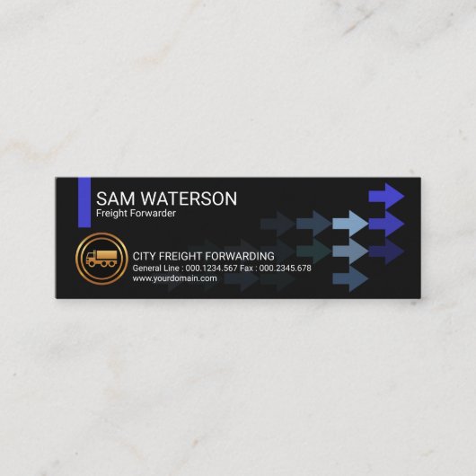 Het stromen Bedrijfs Arrows Freight Forwarders Mini Visitekaartje (Voorkant)