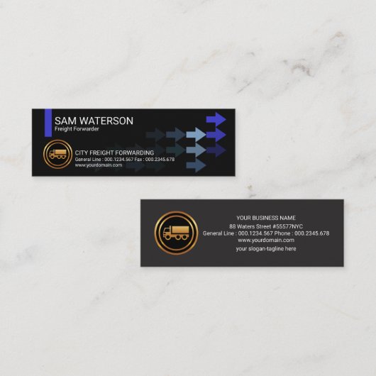 Het stromen Bedrijfs Arrows Freight Forwarders Mini Visitekaartje (Voorkant / Achterkant)