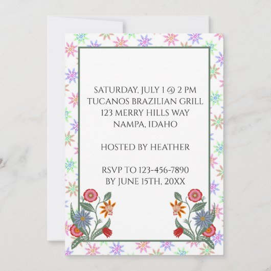 Het stromende Unicorn Roze is een jongen! (bloemen Kaart (Achterkant)