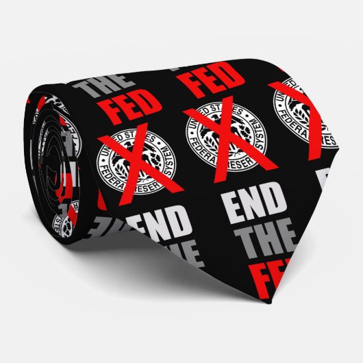 Het Stropdas van de Fed - Zwart, Wit en Grijs (Opgerold)