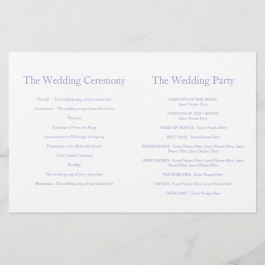 Het stropdas van het hart de paarse trouwprogramma (Achterkant)