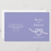 Het stropdas van het hart de paarse trouwprogramma (Voorkant / Achterkant)