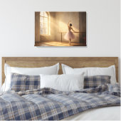 Het studiovenster ballerina canvasprint canvas afdruk (Insitu (Slaapkamer))