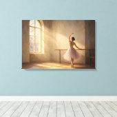 Het studiovenster ballerina canvasprint canvas afdruk (Insitu (Houten vloer))