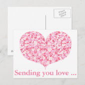 Het sturen van je liefde / Pink Hearts Pattern Bri Briefkaart (Voorkant / Achterkant)