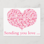 Het sturen van je liefde / Pink Hearts Pattern Bri Briefkaart (Voorkant)