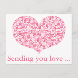 Het sturen van je liefde / Pink Hearts Pattern Bri Briefkaart