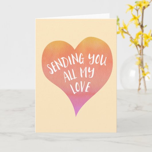 Het sturen van je liefde Waterverf Get Well Soon E Kaart (Gele Bloem)