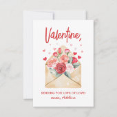 Het sturen van u veel liefde bloemige Valentijnsda Notitiekaartje (Voorkant)