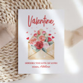 Het sturen van u veel liefde bloemige Valentijnsda Notitiekaartje