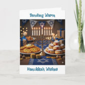 Het sturen van warme Hanukkah-wensen Kaart (Voorkant)