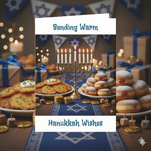Het sturen van warme Hanukkah-wensen Kaart