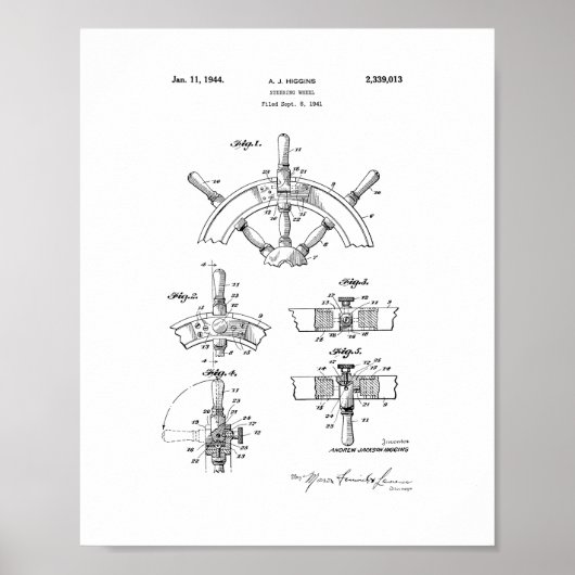 Het stuurwiel van de boot poster (Voorkant)
