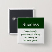 Het succes begint binnen van vierkante button 5,1 cm (Voorkant /achterkant)