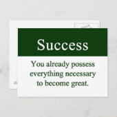 Het succes begint van binnen briefkaart (Voorkant / Achterkant)