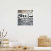 Het succes is uw Motivatie Poster van het Kunstwer (Keuken)