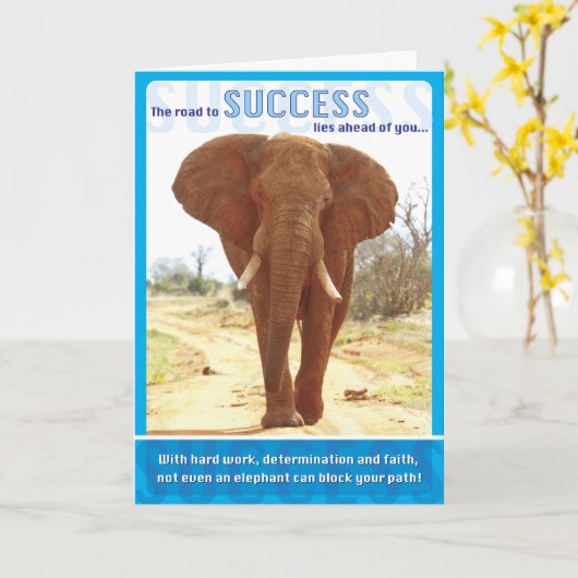 Het Succes van de olifant Kaart (Gele Bloem)