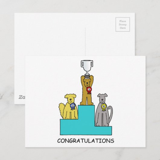 Het Succes van het Show van Dog feliciteert Briefkaart (Voorkant / Achterkant)