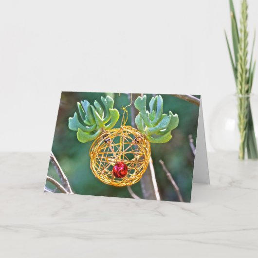 Het succulente Wenskaart van Rudolph Ornament Feestdagen Kaart (Voorkant)