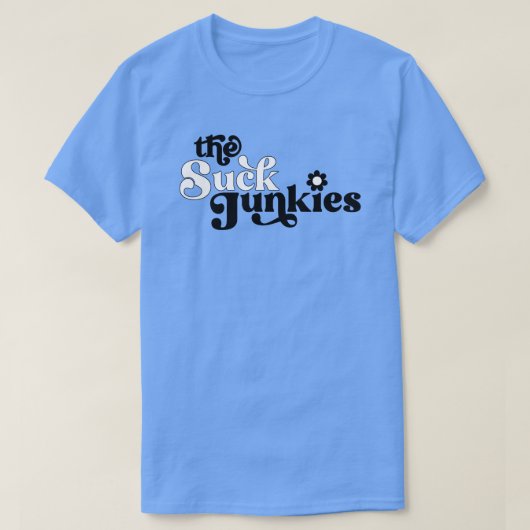 Het Suck Junkies Blue T-shirt (Design voorkant)