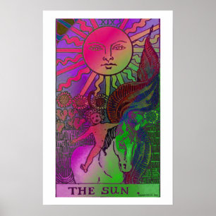 Het Sun Tarot Kaart Psychedelic Poster