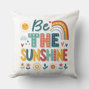 Het Sunshine Typography Sierkussen met Rainbow