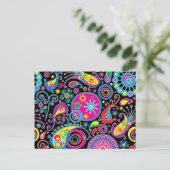 Het super Funky Patroon van Paisley Briefkaart (Staand voorkant)