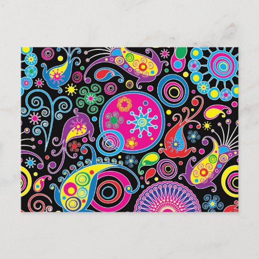 Het super Funky Patroon van Paisley Briefkaart (Voorkant)