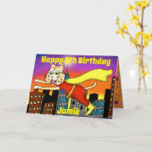 Het super Wenskaart van de Kat van de Held Kaart (Gele Bloem)