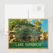 Het superieure gespiegelde Rocks meer Briefkaart (Voorkant / Achterkant)