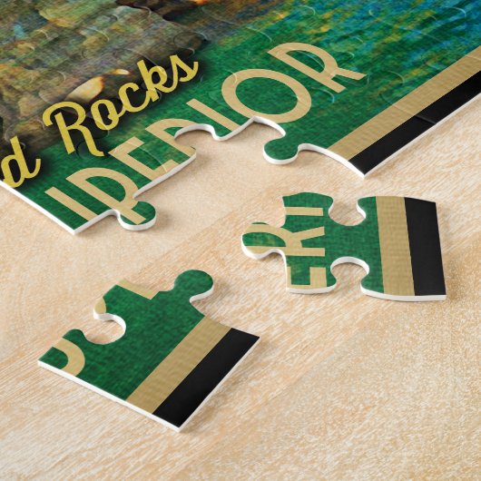 Het superieure gespiegelde Rocks meer Legpuzzel (Zijkant)