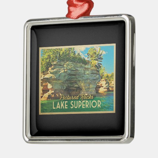 Het superieure gespiegelde Rocks meer Metalen Ornament (Links)