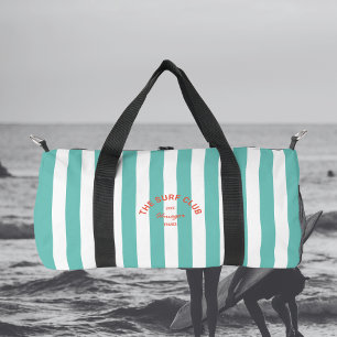Het Surf Club Crest Blauwgroen Cabana Stripe Monog Plunjezak