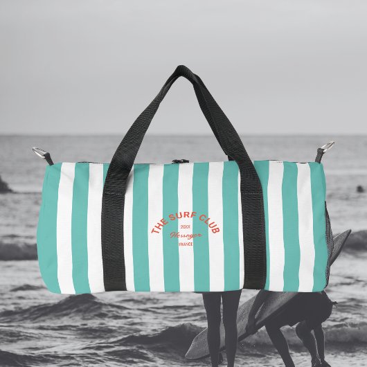Het Surf Club Crest Blauwgroen Cabana Stripe Monog Plunjezak